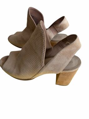 Cole Haan Callista Open Toe Slingback Santo chunky stacked heel size 9 EUC